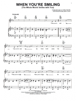 page one of When You're Smiling (The Whole World Smiles With You) (Piano, Vocal & Guitar Chords (Right-Hand Melody))