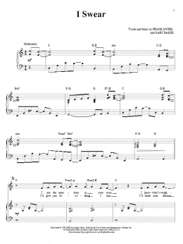 page one of I Swear (Piano & Vocal)