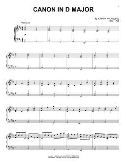 page one of Canon In D (Piano Solo)