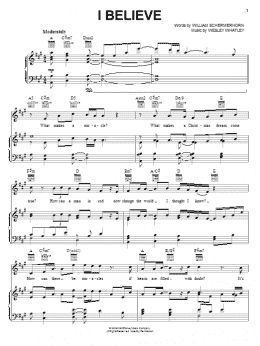 page one of I Believe (Piano, Vocal & Guitar Chords (Right-Hand Melody))