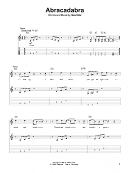 page one of Abracadabra (Guitar Tab (Single Guitar))