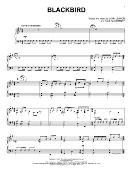 page one of Blackbird (Piano Solo)