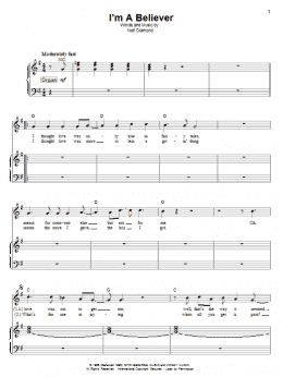 page one of I'm A Believer (Piano & Vocal)