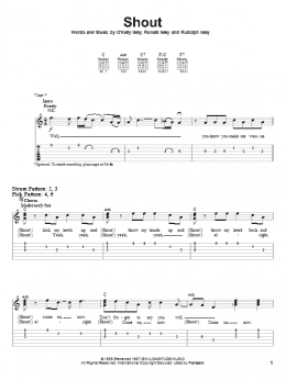 page one of Shout (Easy Guitar Tab)