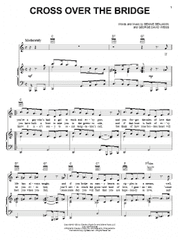 page one of Cross Over The Bridge (Piano, Vocal & Guitar Chords (Right-Hand Melody))