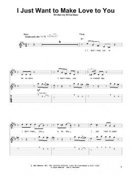 page one of I Just Want To Make Love To You (Guitar Tab (Single Guitar))