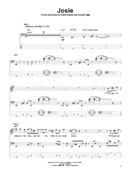 page one of Josie (Bass Guitar Tab)