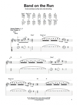 page one of Band On The Run (Easy Guitar Tab)