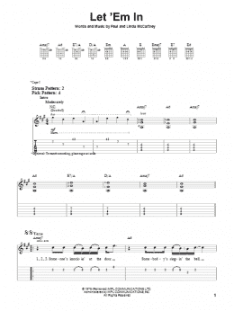 page one of Let 'Em In (Easy Guitar Tab)