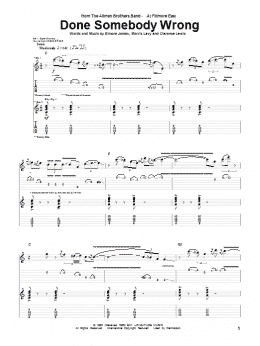 page one of Done Somebody Wrong (Guitar Tab)