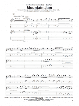 page one of Mountain Jam (Guitar Tab)