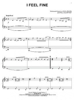 page one of I Feel Fine (Piano Solo)