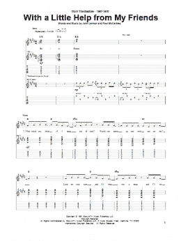 page one of With A Little Help From My Friends (Guitar Tab)