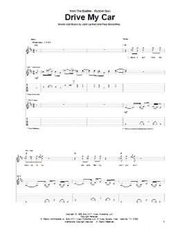 page one of Drive My Car (Guitar Tab)