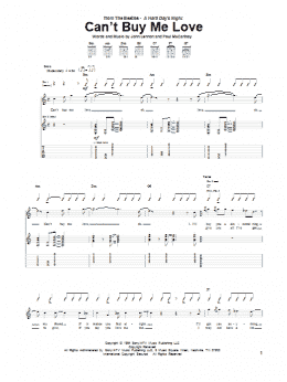 page one of Can't Buy Me Love (Guitar Tab)