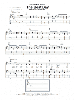 page one of The Best Day (Guitar Tab)