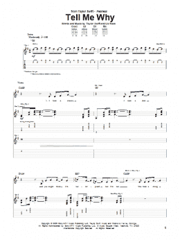 page one of Tell Me Why (Guitar Tab)