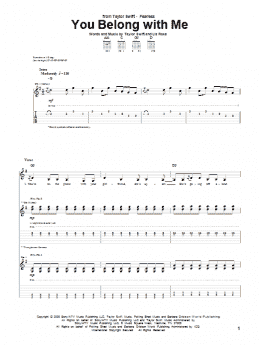 page one of You Belong With Me (Guitar Tab)