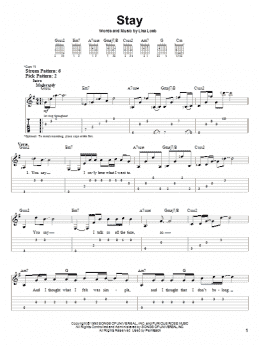 page one of Stay (Easy Guitar Tab)