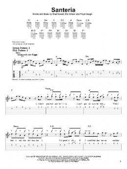 page one of Santeria (Easy Guitar Tab)