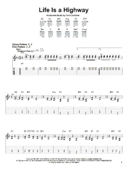 page one of Life Is A Highway (Easy Guitar Tab)