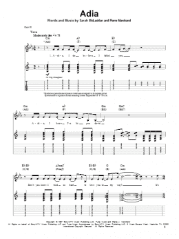 page one of Adia (Guitar Tab (Single Guitar))