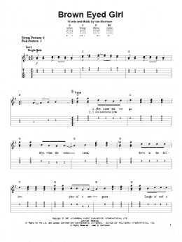 page one of Brown Eyed Girl (Easy Guitar Tab)