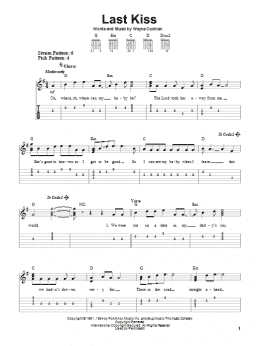 page one of Last Kiss (Easy Guitar Tab)