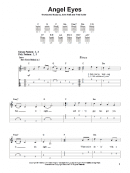 page one of Angel Eyes (Easy Guitar Tab)