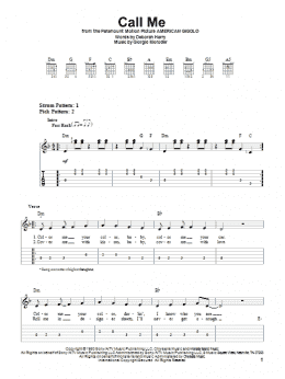 page one of Call Me (Easy Guitar Tab)