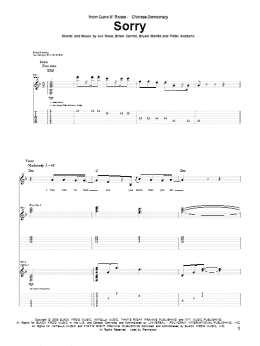 page one of Sorry (Guitar Tab)