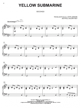 page one of Yellow Submarine (Piano Duet)