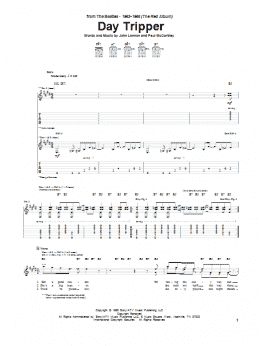 page one of Day Tripper (Guitar Tab)