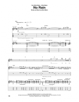 page one of No Rain (Guitar Tab)