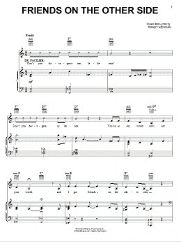 page one of Friends On The Other Side (Piano, Vocal & Guitar Chords (Right-Hand Melody))