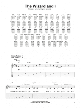 page one of The Wizard And I (from Wicked) (Easy Guitar Tab)