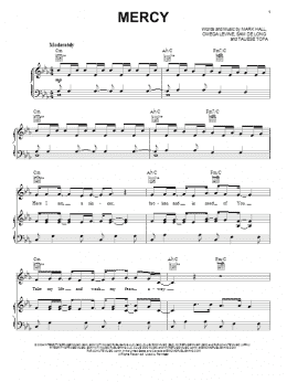 page one of Mercy (Piano, Vocal & Guitar Chords (Right-Hand Melody))