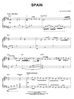 page one of Spain (arr. Brent Edstrom) (Piano Solo)