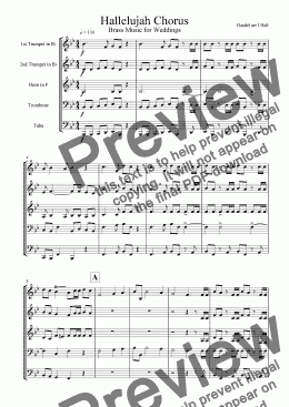 page one of Hallelujah Chorus - Brass Music for Weddings