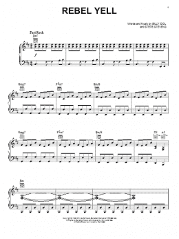 page one of Rebel Yell (Piano, Vocal & Guitar Chords (Right-Hand Melody))