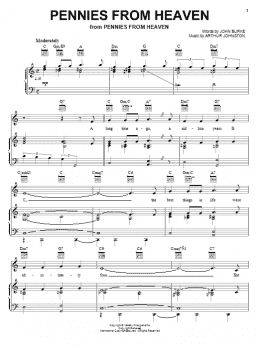 page one of Pennies From Heaven (Piano, Vocal & Guitar Chords (Right-Hand Melody))