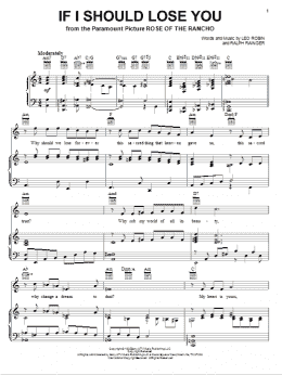 page one of If I Should Lose You (Piano, Vocal & Guitar Chords (Right-Hand Melody))