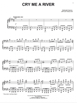 page one of Cry Me A River (Piano & Vocal)