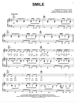 page one of Smile (Piano, Vocal & Guitar Chords (Right-Hand Melody))