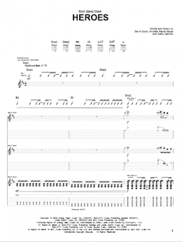 page one of Heroes (Guitar Tab)