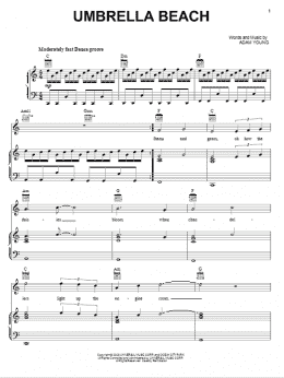 page one of Umbrella Beach (Piano, Vocal & Guitar Chords (Right-Hand Melody))