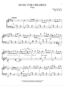 page one of Waltz (Piano Solo)