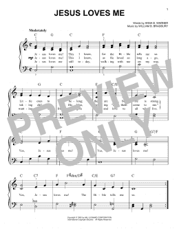 page one of Jesus Loves Me (Easy Piano)