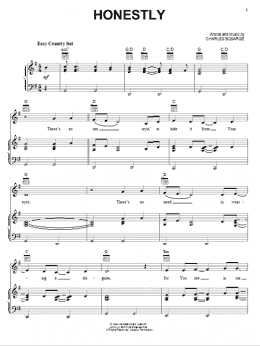 page one of Honestly (Piano, Vocal & Guitar Chords (Right-Hand Melody))