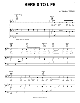 page one of Here's To Life (Piano, Vocal & Guitar Chords (Right-Hand Melody))